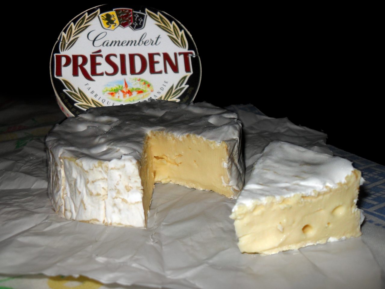 French cheese Camembert fabriqué en Normandie by President